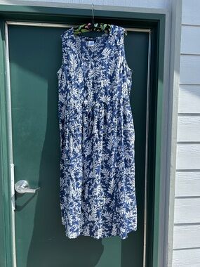 Ulla Popken Navy and White Sleeveless Maxi Dress
